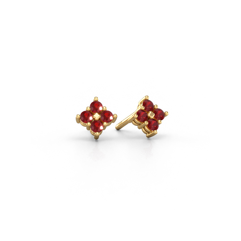 Image of Stud earrings Maryetta 585 gold Ruby 2 mm