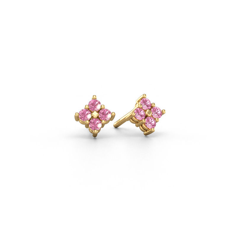 Image of Stud earrings Maryetta 585 gold Pink sapphire 2 mm