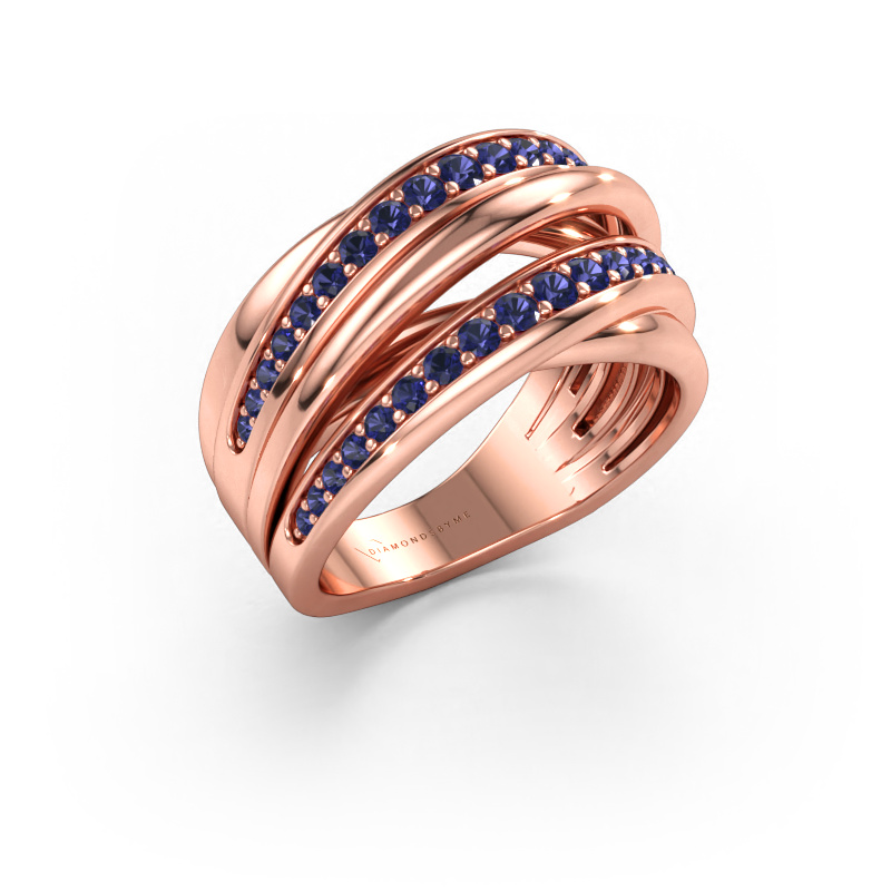 Immagine di Anello Marylouise 2 585 oro rosa Zaffiro 1.2 mm