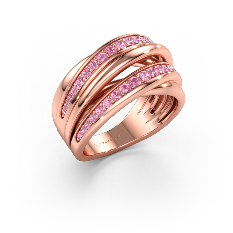 Immagine di Anello Marylouise 2 585 oro rosa Zaffiro rosa 1.2 mm