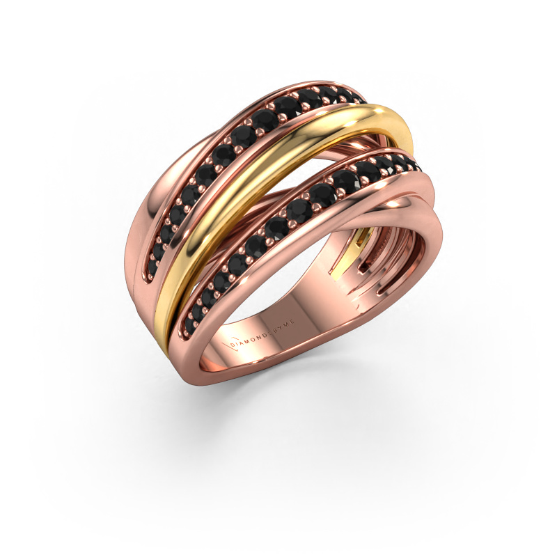 Bild von Ring Marylouise 2 585 Roségold Schwarz Diamant 0.742 crt