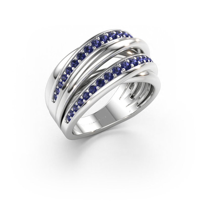 Immagine di Anello Marylouise 2 585 oro bianco Zaffiro 1.2 mm