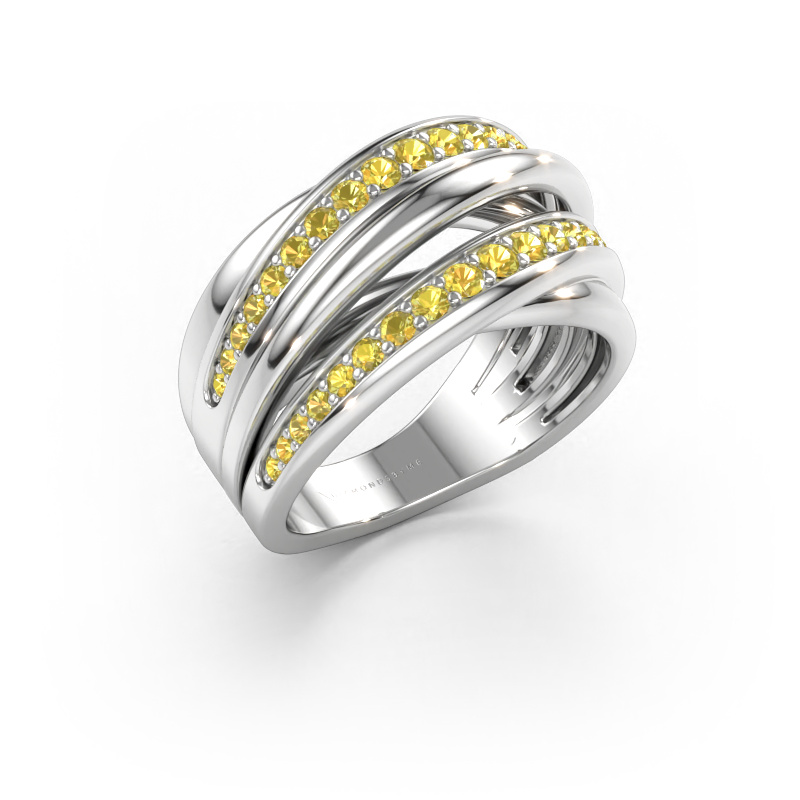 Bild av Ring Marylouise 2 585 vitt guld Gul safir 1.2 mm