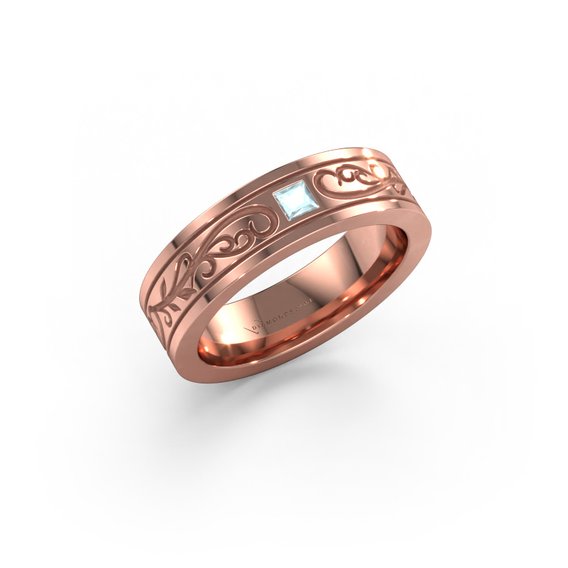 Bild von Herrenring Matijs 585 Roségold Aquamarin 3 mm