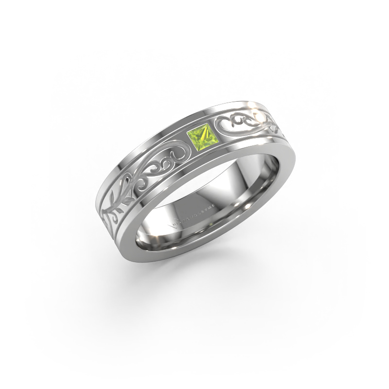 Bild von Herrenring Matijs 950 Platin Peridot 3 mm