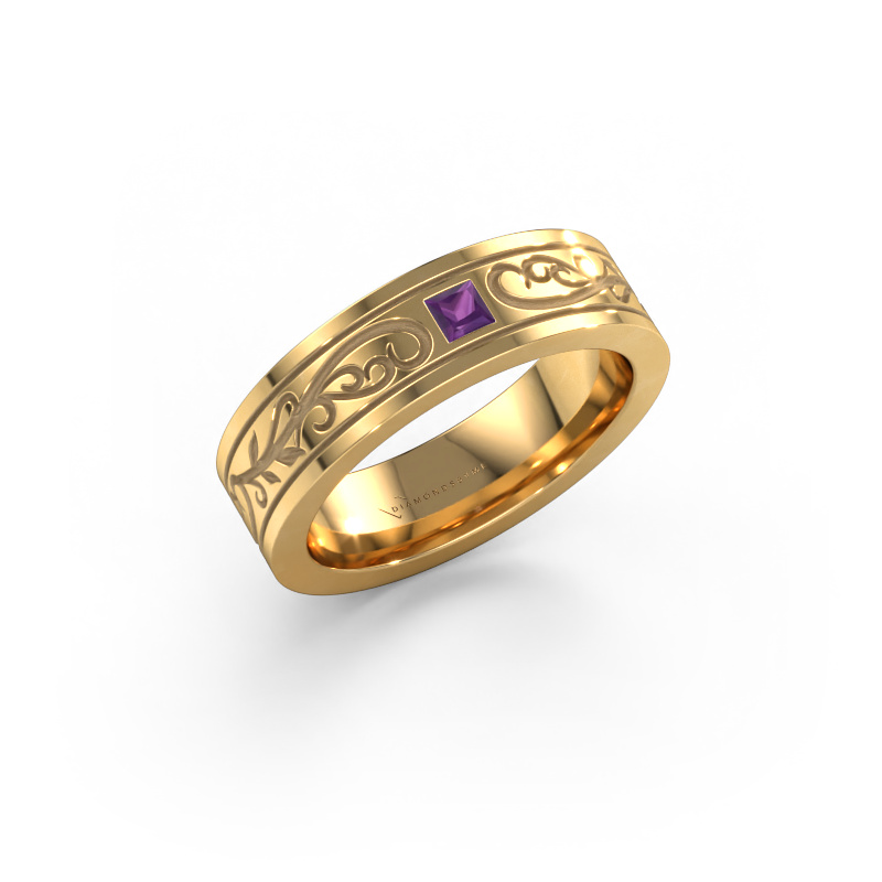 Image of Men's ring Matijs 585 gold Amethyst 3 mm