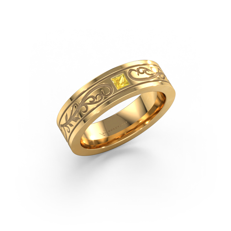 Image de Bague pour homme Matijs 585 or jaune Saphir jaune 3 mm