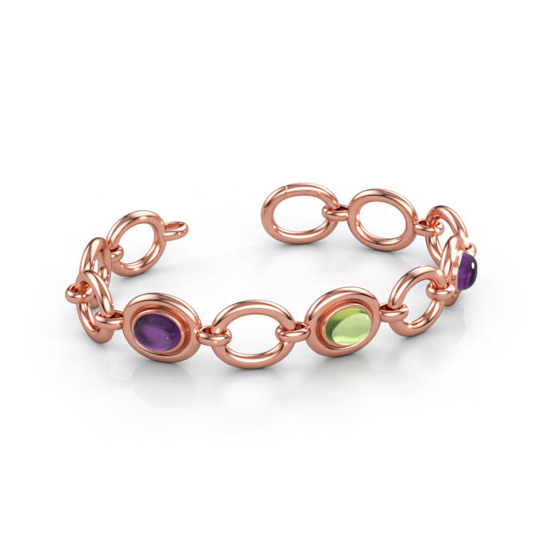 Immagine di Bracciale a maglie Maxima 3 585 oro rosa Ametista 9x7 mm