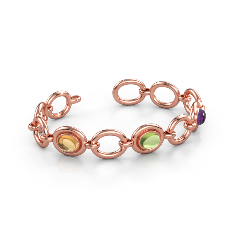 Bild av Länkarmband Maxima 3 585 roséguld Citrin 9x7 mm
