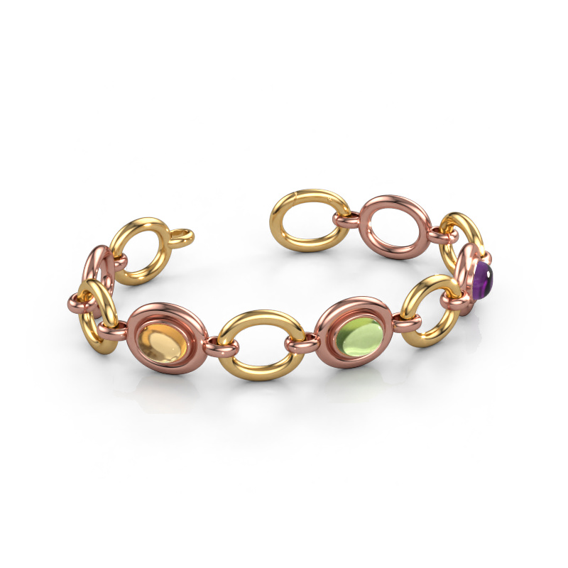 Bild von Gliederarmband Maxima 3 585 Roségold Citrin 9x7 mm