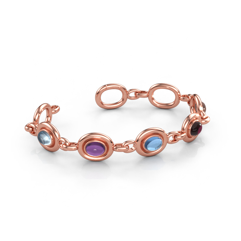 Bild av Länkarmband Maxima 5 585 roséguld Akvamarin 8x6 mm