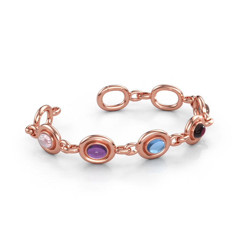 Bild av Länkarmband Maxima 5 585 roséguld Champagnefärgad morganit 8x6 mm