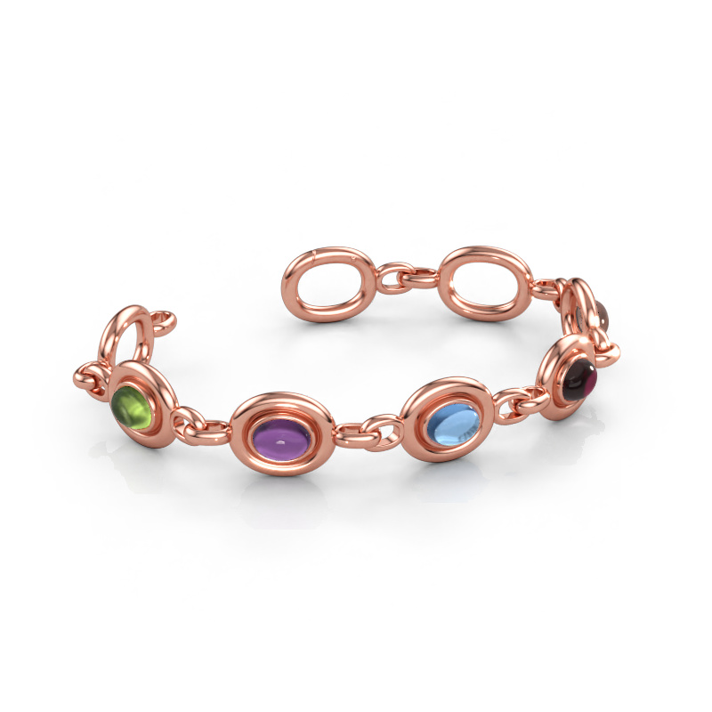 Bild av Länkarmband Maxima 5 585 roséguld Peridot 8x6 mm