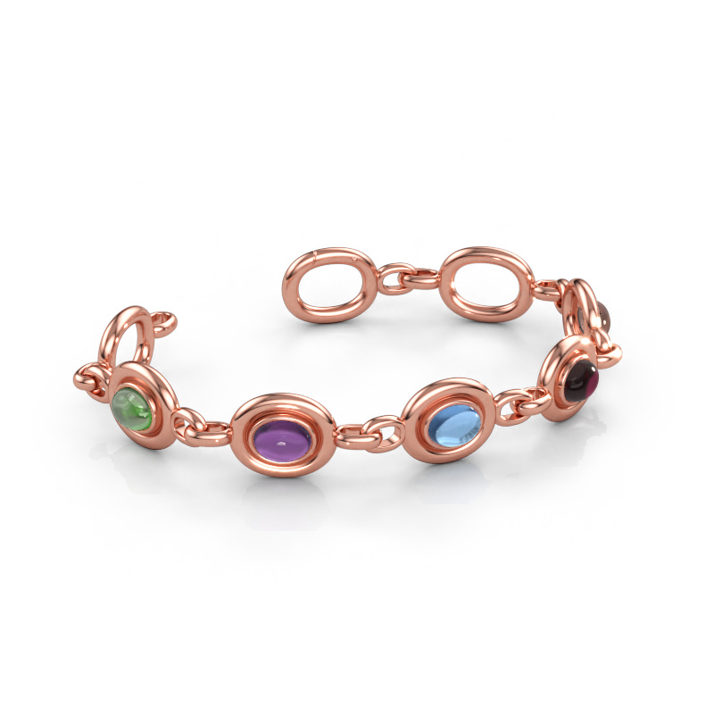 Immagine di Bracciale a maglie Maxima 5 585 oro rosa Tormalina verde 8x6 mm