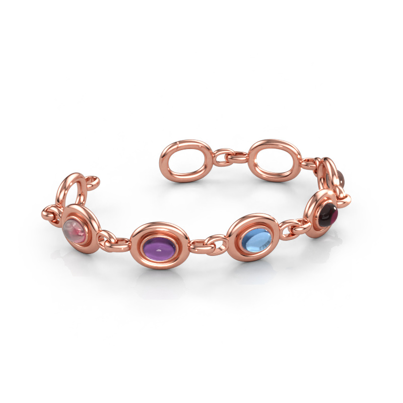 Immagine di Bracciale a maglie Maxima 5 585 oro rosa Tormalina rosa 8x6 mm