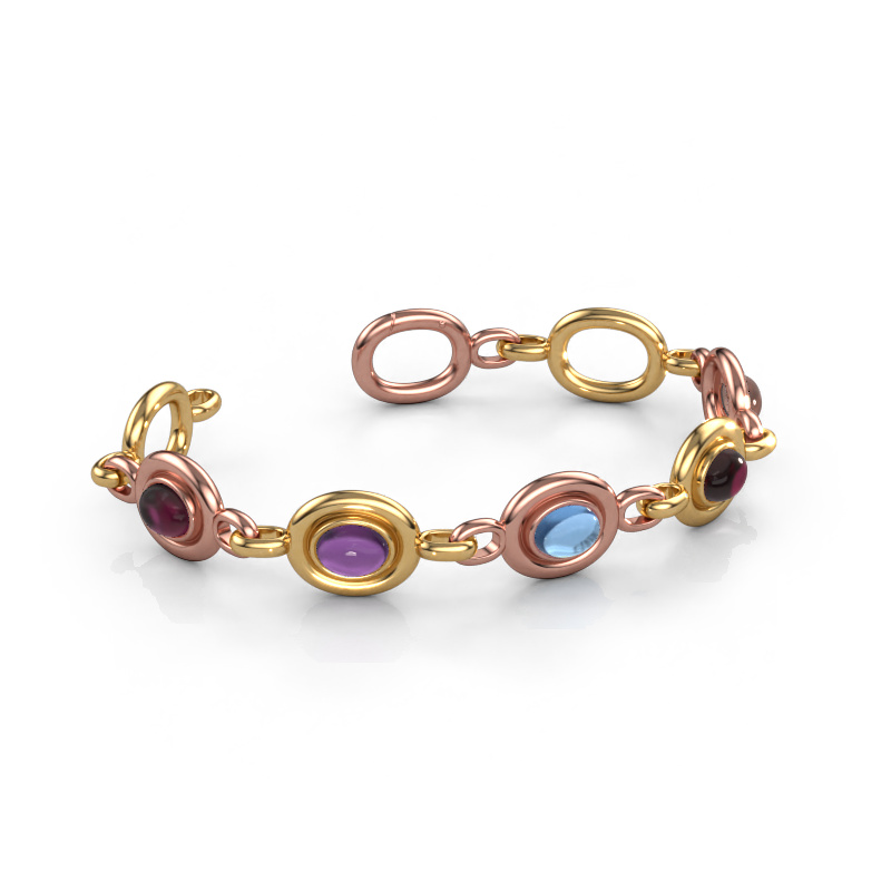 Bild von Gliederarmband Maxima 5 585 Roségold Rhodolit 8x6 mm