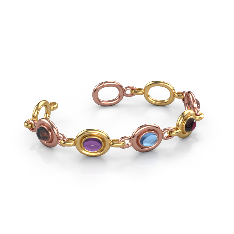 Bild von Gliederarmband Maxima 5 585 Roségold Rauchquarz 8x6 mm