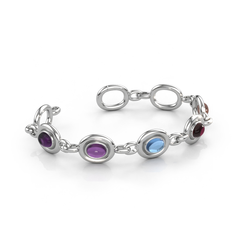 Immagine di Bracciale a maglie Maxima 5 585 oro bianco Ametista 8x6 mm