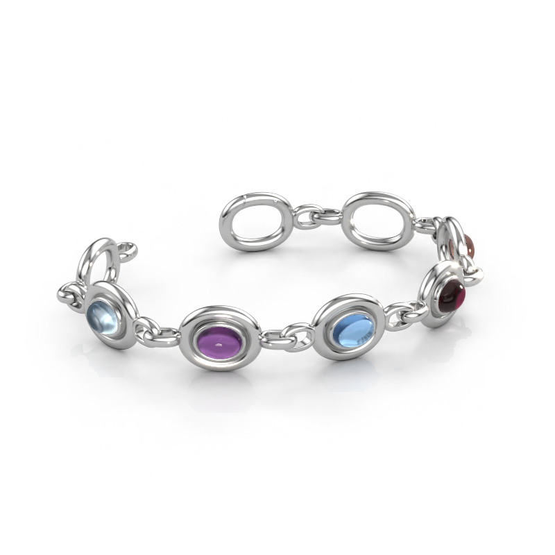 Immagine di Bracciale a maglie Maxima 5 585 oro bianco Acquamarina 8x6 mm