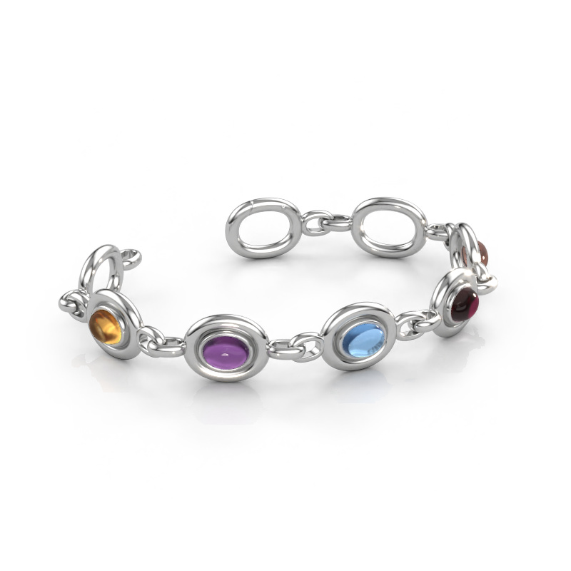 Immagine di Bracciale a maglie Maxima 5 585 oro bianco Citrino 8x6 mm