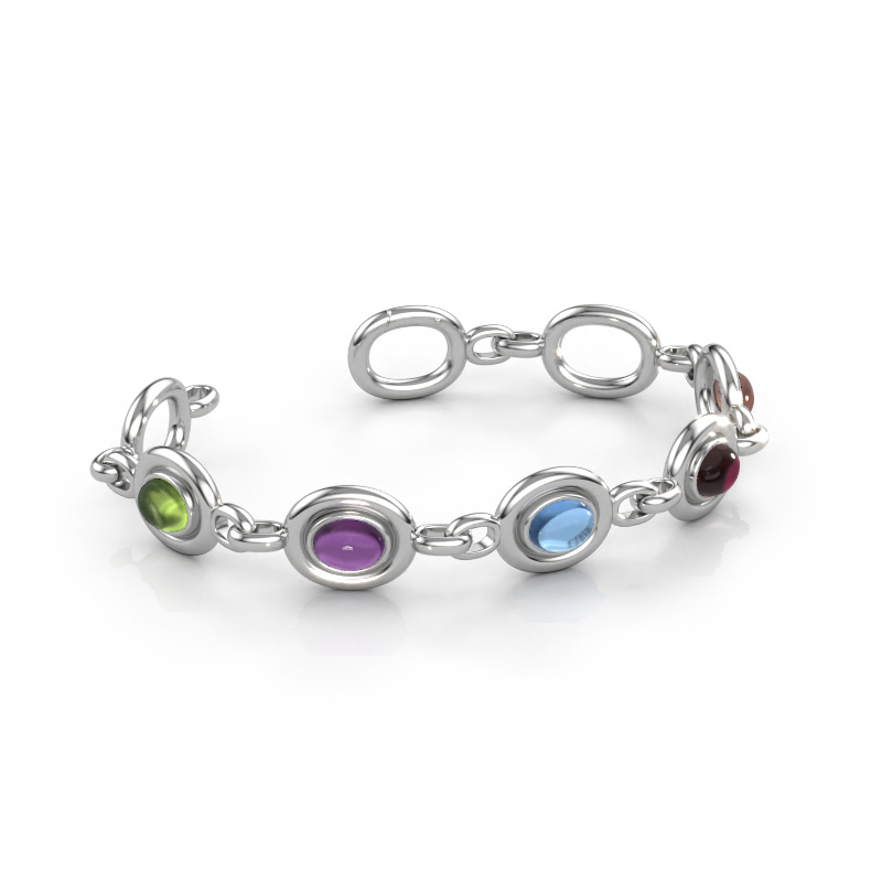 Immagine di Bracciale a maglie Maxima 5 585 oro bianco Peridoto 8x6 mm