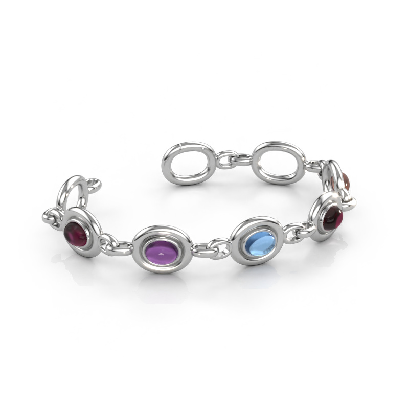 Immagine di Bracciale a maglie Maxima 5 585 oro bianco Rodolite 8x6 mm
