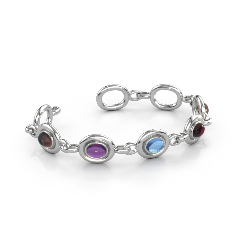Immagine di Bracciale a maglie Maxima 5 585 oro bianco Quarzo fumé 8x6 mm