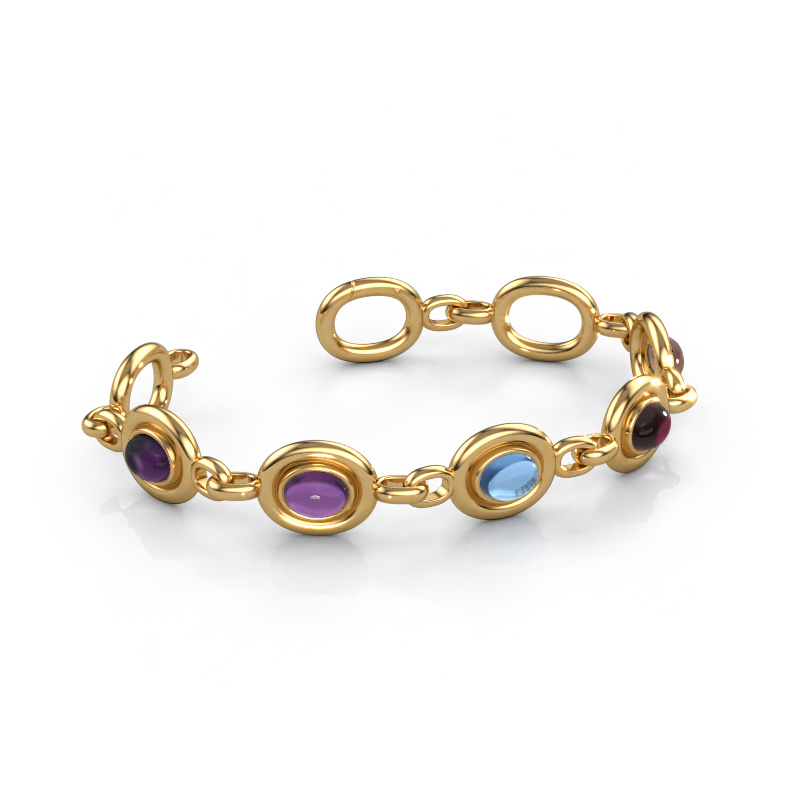 Bild von Gliederarmband Maxima 5 585 Gold Amethyst 8x6 mm