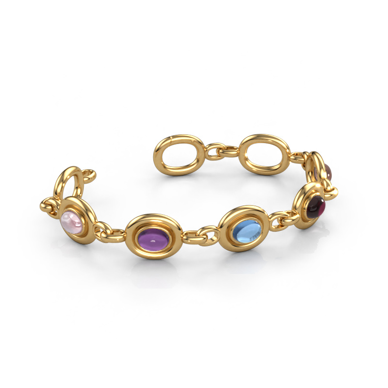 Bild von Gliederarmband Maxima 5 585 Gold Morganit Champagner 8x6 mm