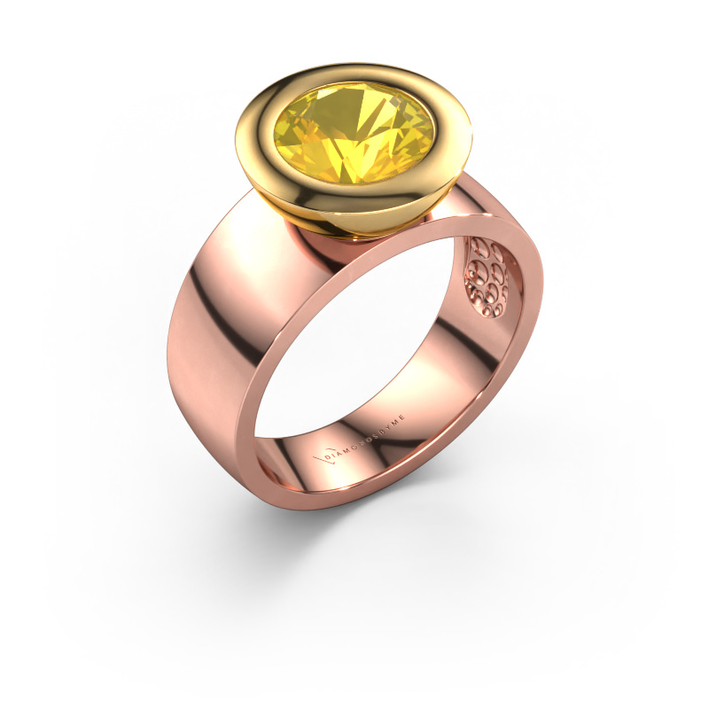 Image of Ring Maxime 585 rose gold Yellow sapphire 8 mm
