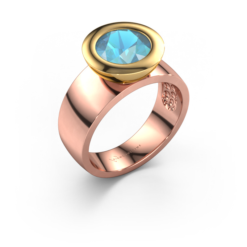 Image of Ring Maxime 585 rose gold Blue topaz 8 mm