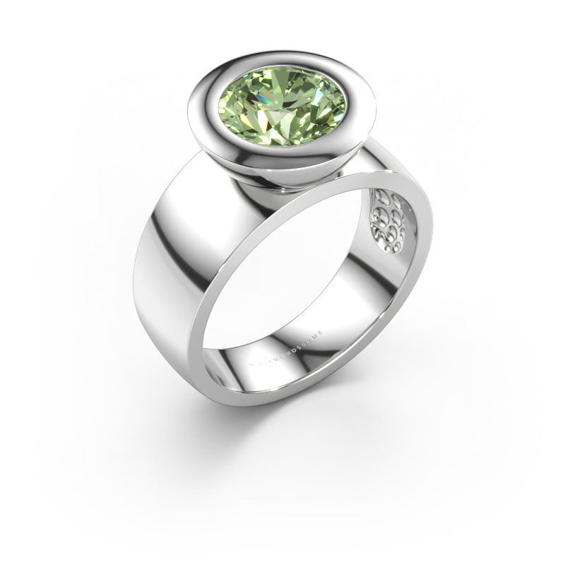 Bild av Ring Maxime 585 vitt guld Grön labbodlad diamant 8 mm