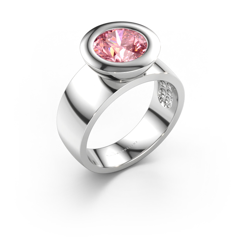 Bild av Ring Maxime 585 vitt guld Rosa labbodlad diamant 8 mm