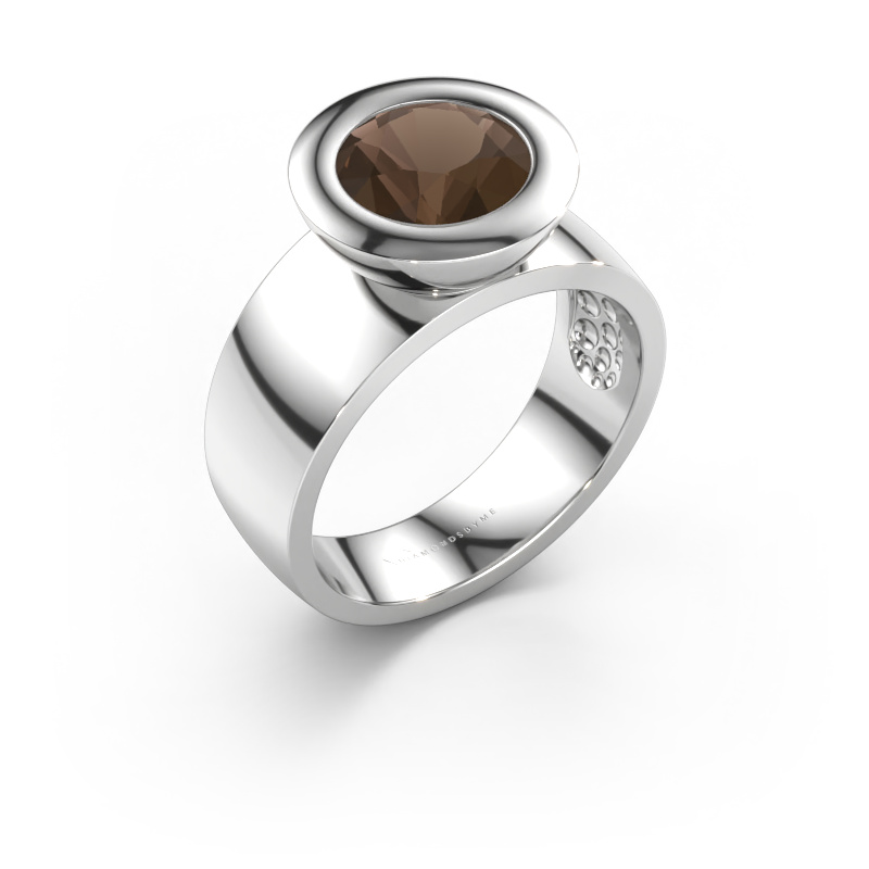 Immagine di Anello Maxime 585 oro bianco Quarzo fumé 8 mm
