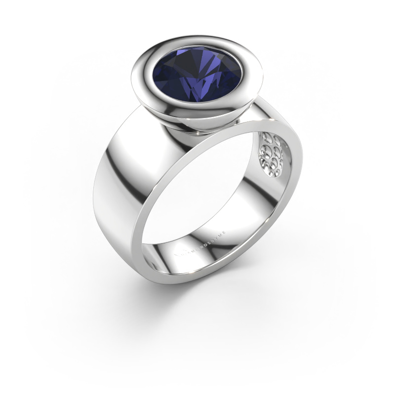Imagen de Anillo Maxime 585 oro blanco Zafiro 8 mm