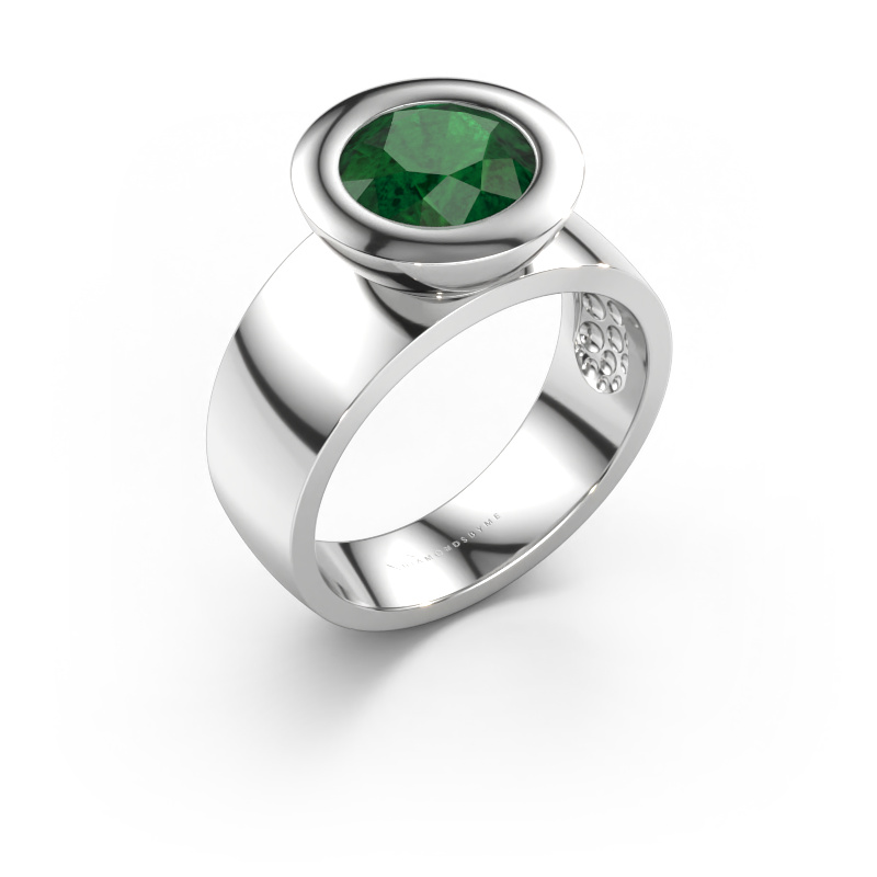 Bild av Ring Maxime 585 vitt guld Smaragd 8 mm