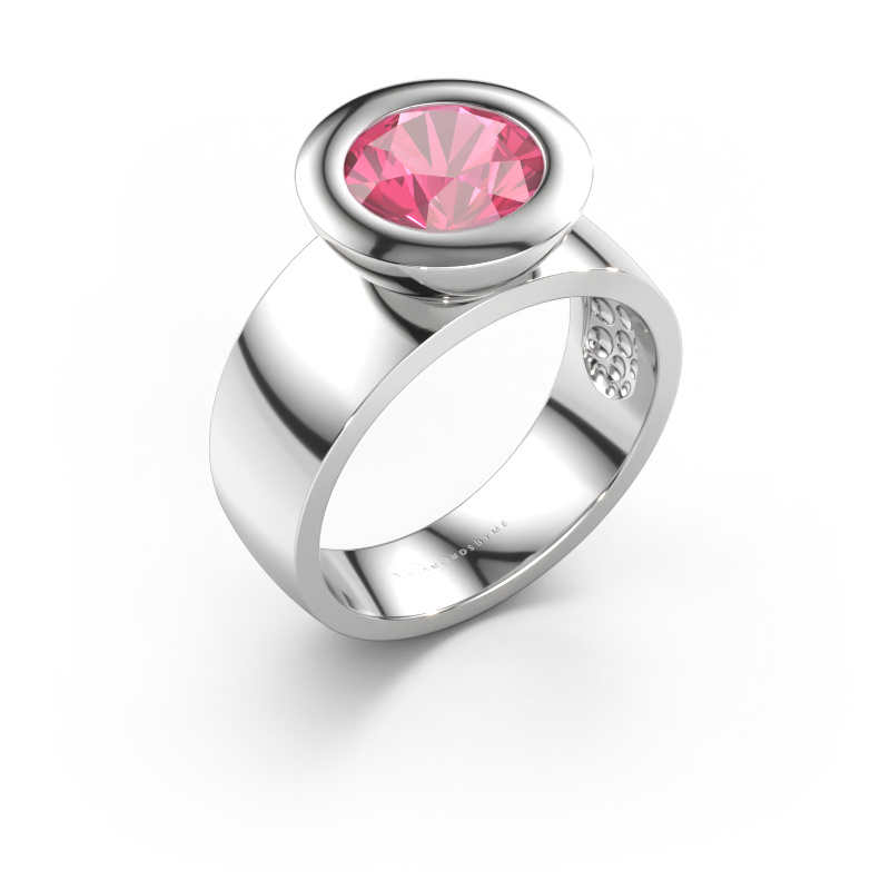 Immagine di Anello Maxime 585 oro bianco Zaffiro rosa 8 mm