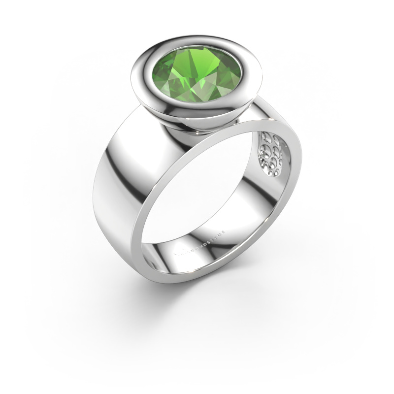Bild av Ring Maxime 585 vitt guld Grön turmalin 8 mm