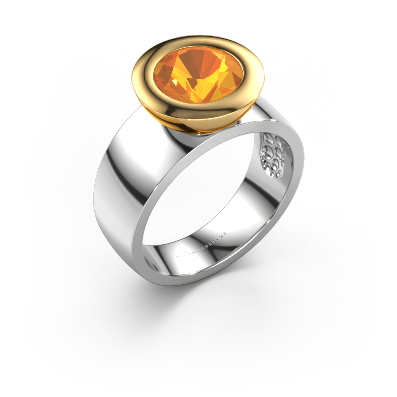 Image of Ring Maxime 585 white gold Citrin 8 mm