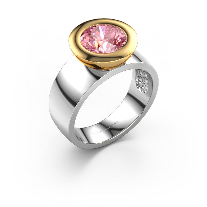 Image of Ring Maxime 585 white gold Pink lab grown diamond 8 mm