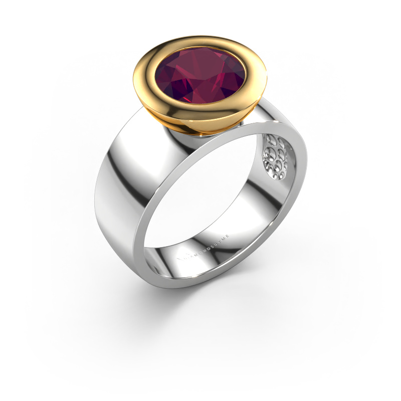 Afbeelding van Ring Maxime 585 witgoud Rhodoliet 8 mm