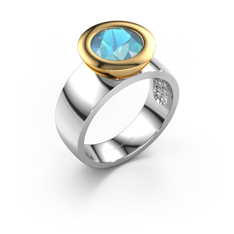 Bild von Ring Maxime 585 Weißgold Blau Topas 8 mm