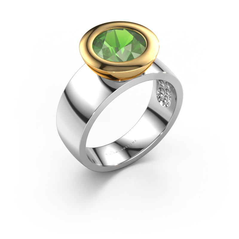 Image of Ring Maxime 585 white gold Tourmaline green 8 mm