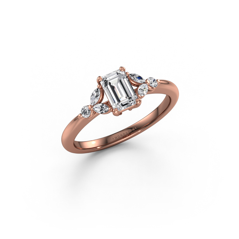 Image de Bague de fiançailles Megan EME 585 or rose Diamant synthétique 0.85 crt