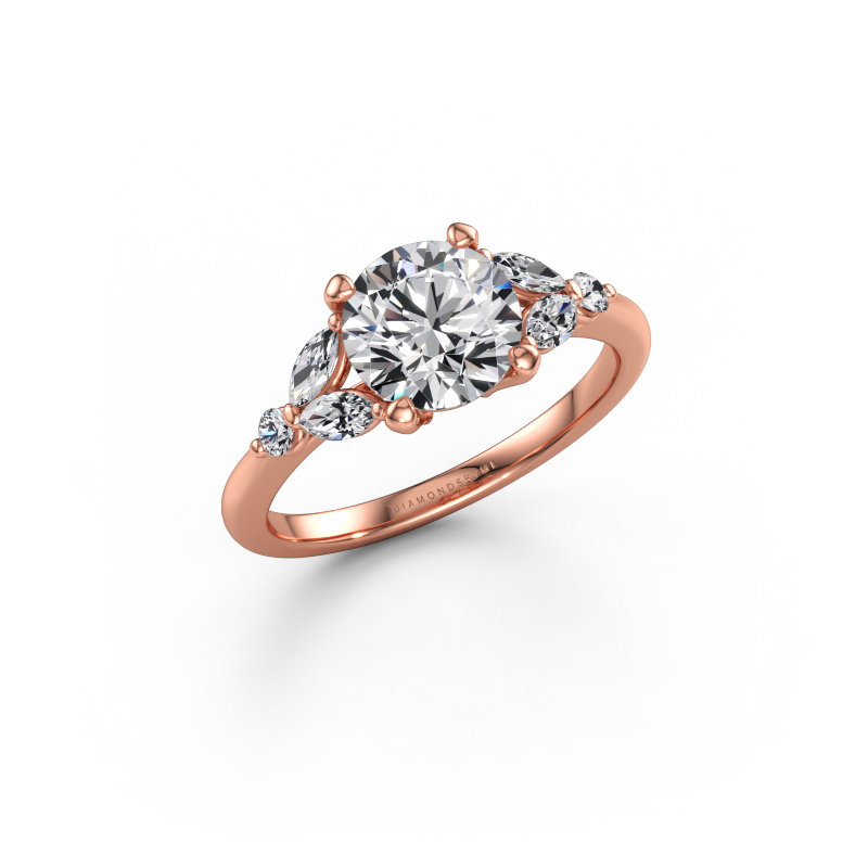 Immagine di Anello di fidanzamento Megan RND 585 oro rosa Diamante lab grown 1.96 crt