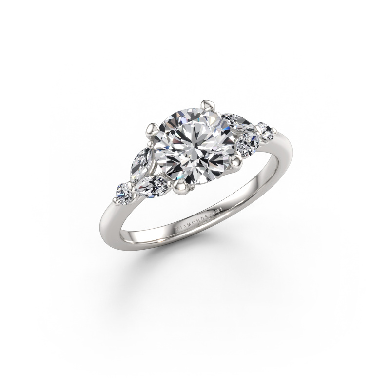 Immagine di Anello di fidanzamento Megan RND 585 oro bianco Diamante lab grown 1.96 crt