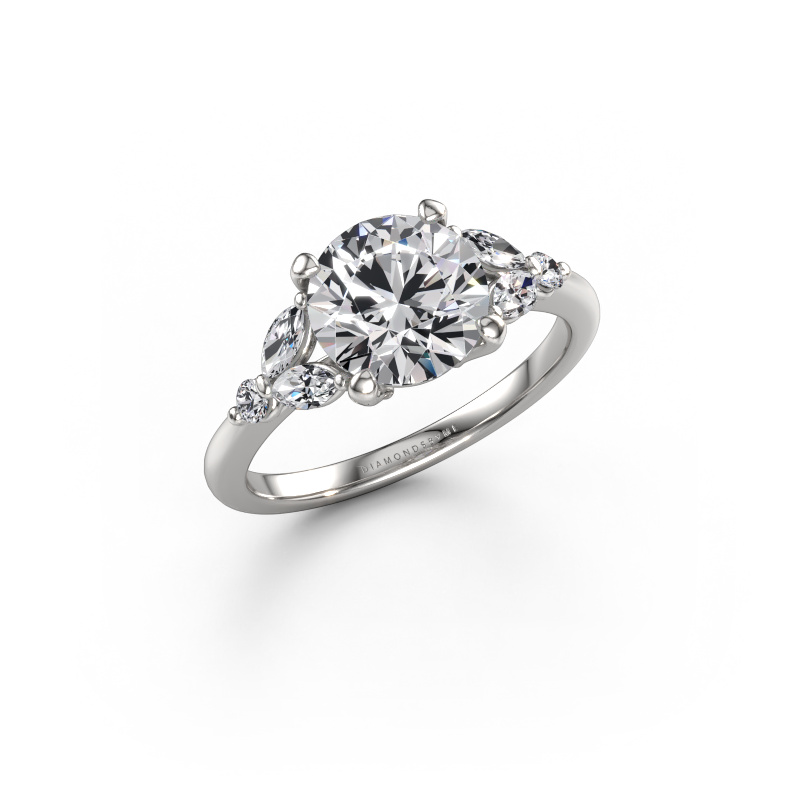 Image de Bague de fiançailles Megan RND 585 or blanc Diamant 2.46 crt