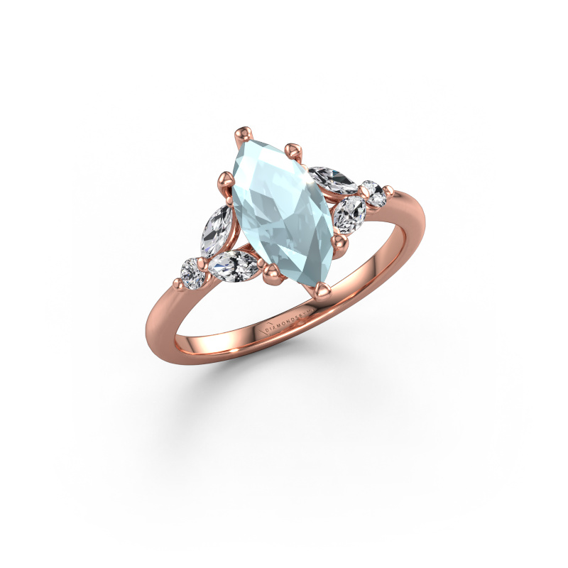 Bild von Verlobungsring Megan MRQ 585 Roségold Aquamarin 11x5.5 mm