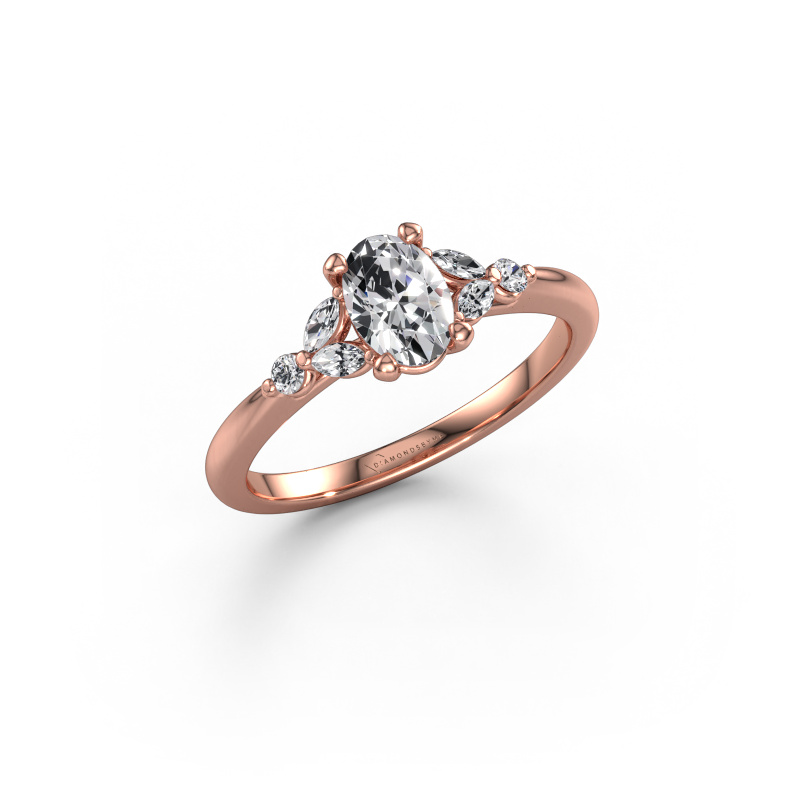 Afbeelding van Verlovingsring Megan OVL 585 rosé goud Diamant 0.75 crt