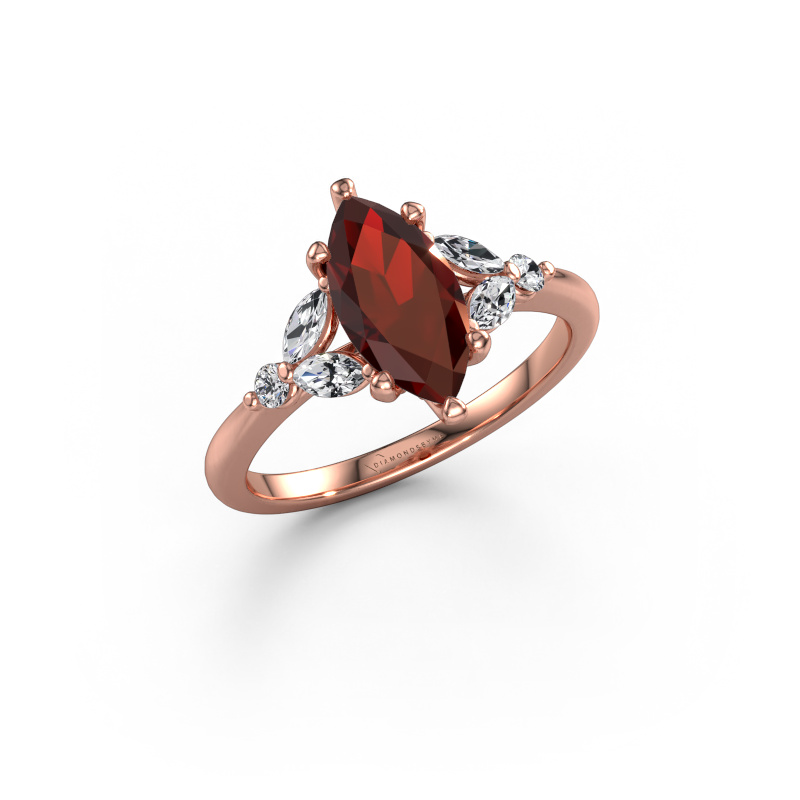 Image of Engagement ring Megan MRQ 585 rose gold Garnet 11x5.5 mm